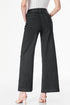High Waisted Center Seam Wide Leg Cropped Denim Jeans